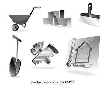 set of building icons