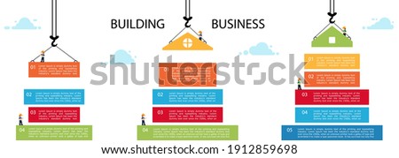 Similar – Image, Stock Photo Man builds tower from wooden blocks