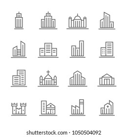 Set building line icons