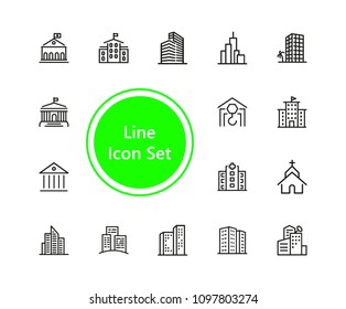Set of Building Line Icons
