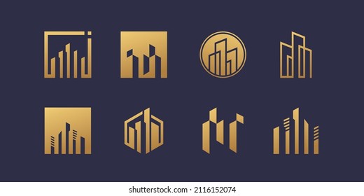 Set of building logo collection Premium Vector