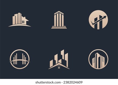 Conjunto de colección de logotipos de construcción Vector Premium