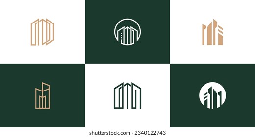 Set of building logo concept with creative idea