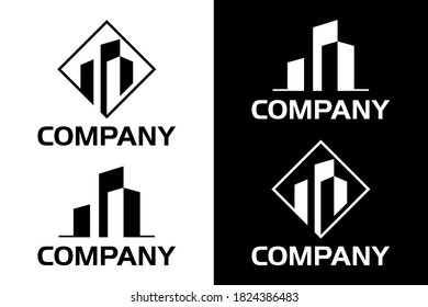 Set von Gebäude Logo Konzept. Sehr geeignet für verschiedene geschäftliche Zwecke, auch für Symbol, Logo und vieles mehr.