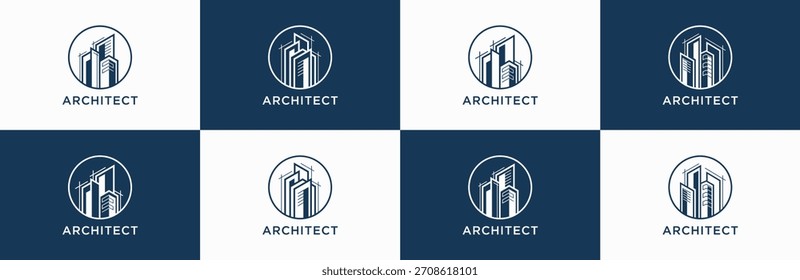 Design-Inspiration für das Gebäude-Logo. Design-Inspiration für Gebäude-, Immobilien- und Baulogo.