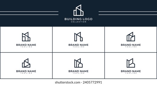set of building logo design premium vector