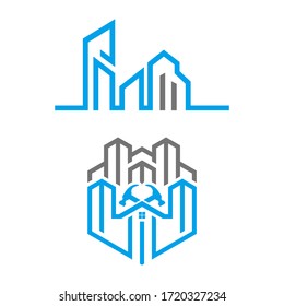 Set of building logo design. Real estate company logo design, abstract construction logo design. Building logo design