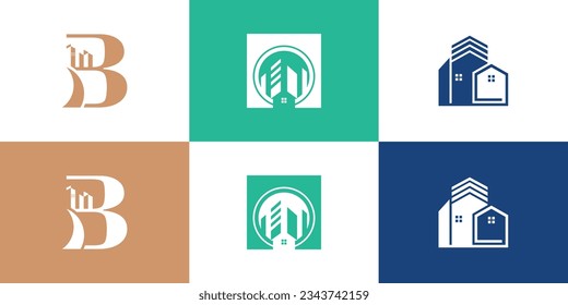 Set of building logo design template