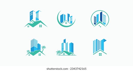 Set of building logo design template