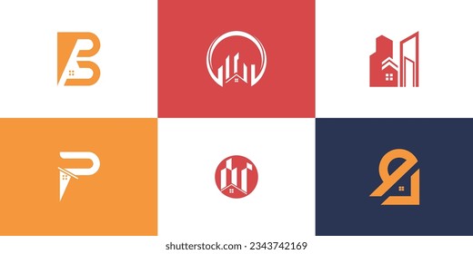 Set mit Design-Vorlage für das Baulogo