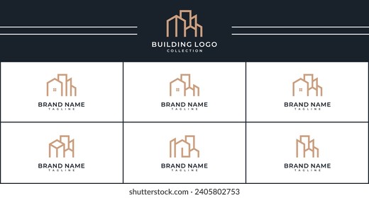 Set of building logo design template