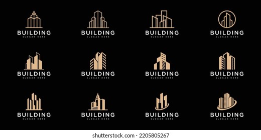 set of Building logo design vector