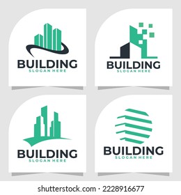 set of building logo vector design template