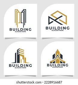 set of building logo vector design template