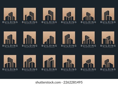 Set of Building, Real Estate, architecture and Construction logo design inspiration.