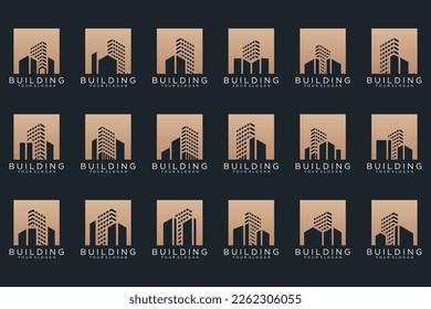Set of Building, Real Estate, architecture and Construction logo design inspiration.