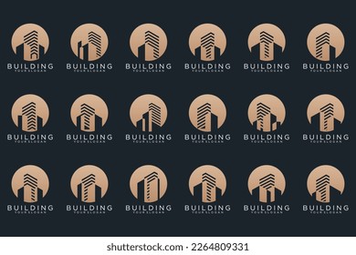 Set of Building, Real Estate, Architektur und Bau Logo Design Inspiration.