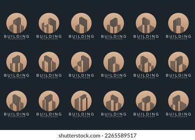 Set of Building, Real Estate, architecture and Construction logo design inspiration.