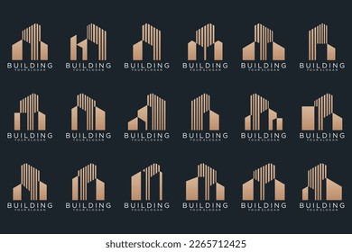 Set of Building, Real Estate, architecture and Construction logo design inspiration.