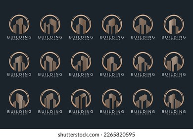 Set of Building, Real Estate, architecture and Construction logo design inspiration.