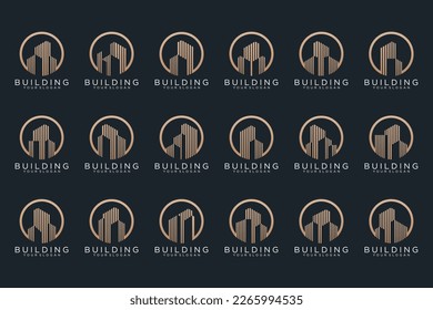 Set of Building, Real Estate, architecture and Construction logo design inspiration.