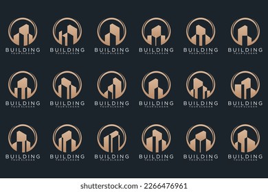 Set of Building, Real Estate, architecture and Construction logo design inspiration.