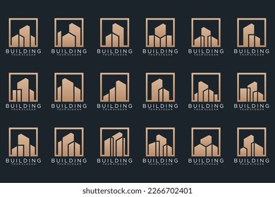 Set of Building, Real Estate, architecture and Construction logo design inspiration.