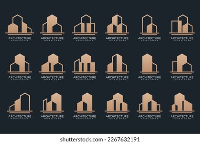 Set of Building, Real Estate, City and Construction logo design inspiration.