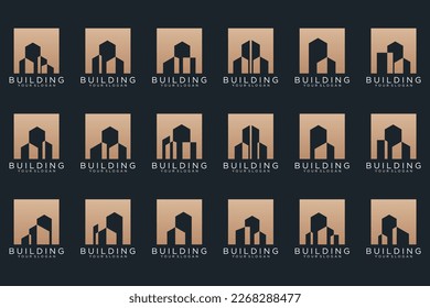 Set of Building, Real Estate, City and Construction logo design inspiration.