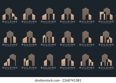 Set of Building, Real Estate, City and Construction logo design inspiration.