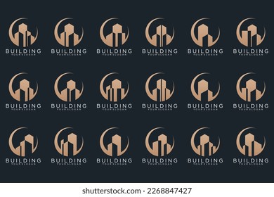 Set of Building, Real Estate, City and Construction logo design inspiration.