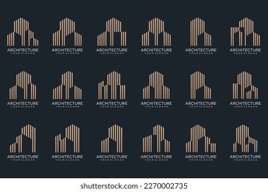 Set of Building, Real Estate, City and Construction logo design inspiration.