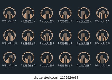 Set of Building, Real Estate, City and Construction logo design inspiration.