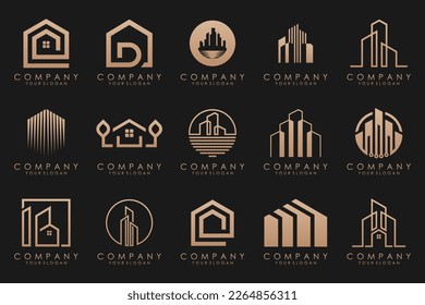 Set of Building, Real Estate, and Construction logo design inspiration.