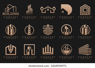 Set of Building, Real Estate, and Construction logo design inspiration.