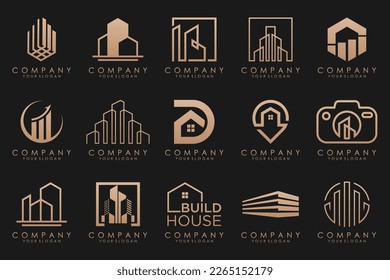 Set of Building, Real Estate, and Construction logo design inspiration.