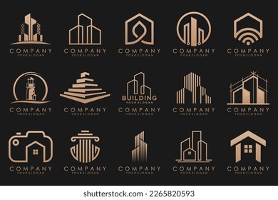 Set of Building, Real Estate, and Construction logo design inspiration.