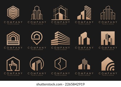 Set of Building, Real Estate, and Construction logo design inspiration.