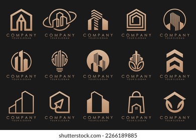 Set of Building, Real Estate, and Construction logo design inspiration.