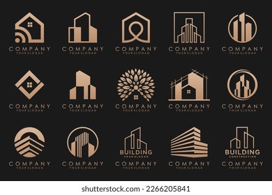 Set of Building, Real Estate, and Construction logo design inspiration.