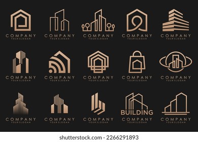 Set of Building, Real Estate, and Construction logo design inspiration.