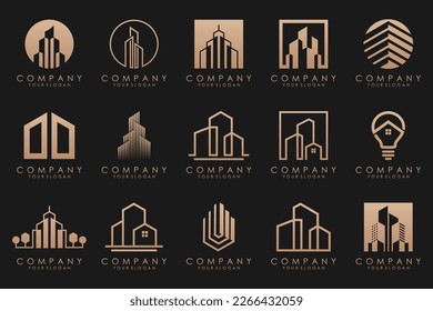Set of Building, Real Estate, and Construction logo design inspiration.