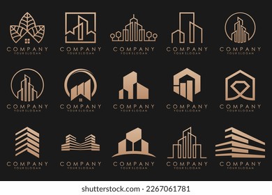 Set of Building, Real Estate, and Construction logo design inspiration.