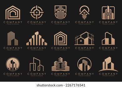 Set of Building, Real Estate, and Construction logo design inspiration.
