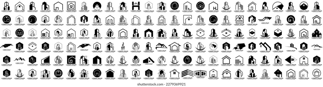 Set of Building, Real Estate, and Construction logo design inspiration