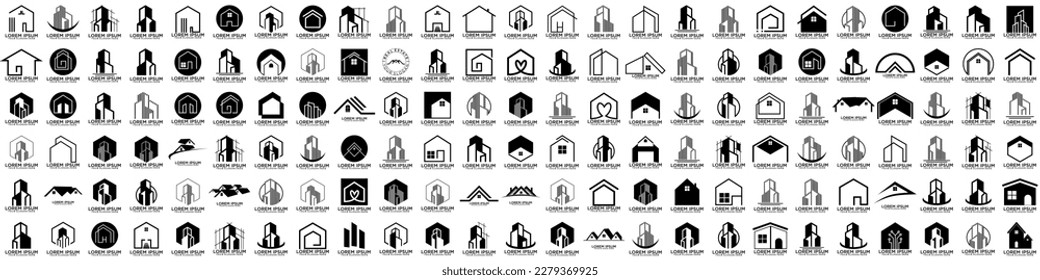 Set of Building, Real Estate, and Construction logo design inspiration