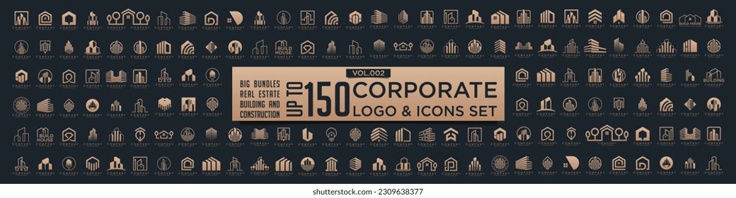 Set of Building, Real Estate, and Construction logo design inspiration.