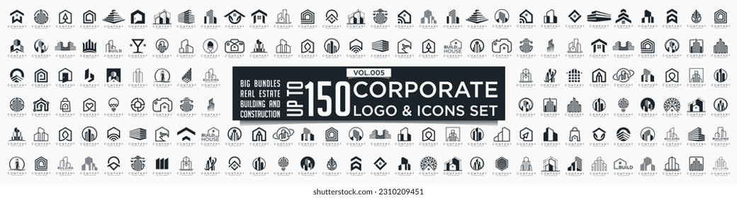 Set of Building, Real Estate, and Construction logo design inspiration.