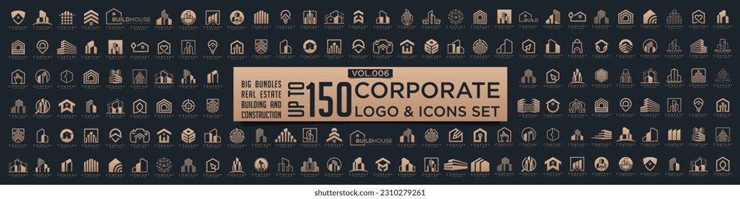 Set of Building, Real Estate, and Construction logo design inspiration.