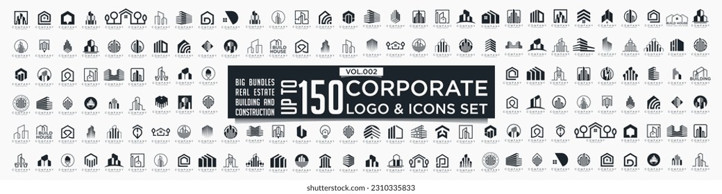 Set of Building, Real Estate, and Construction logo design inspiration.